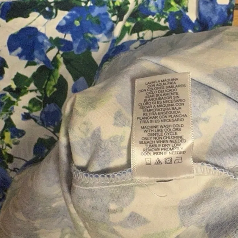 Milly Blue Floral Dress Size 12 - Image 7