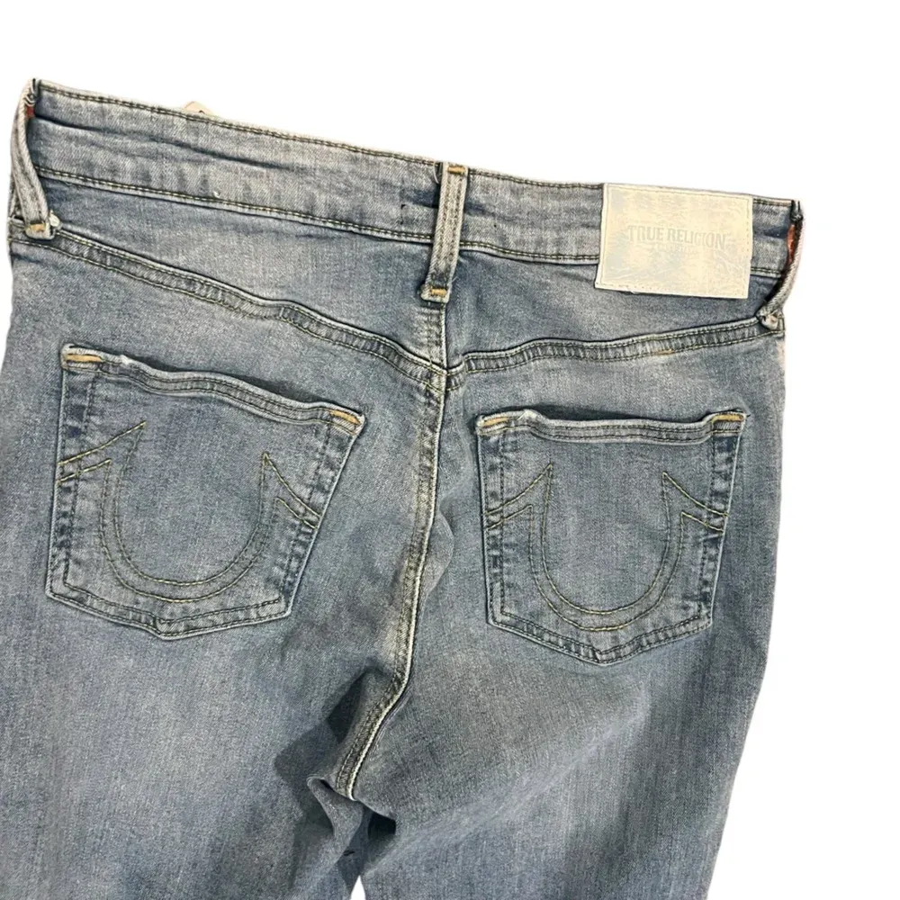 True Religion Starr distressed mid rise cropped straight denim jeans size 28 y2k - Image 11