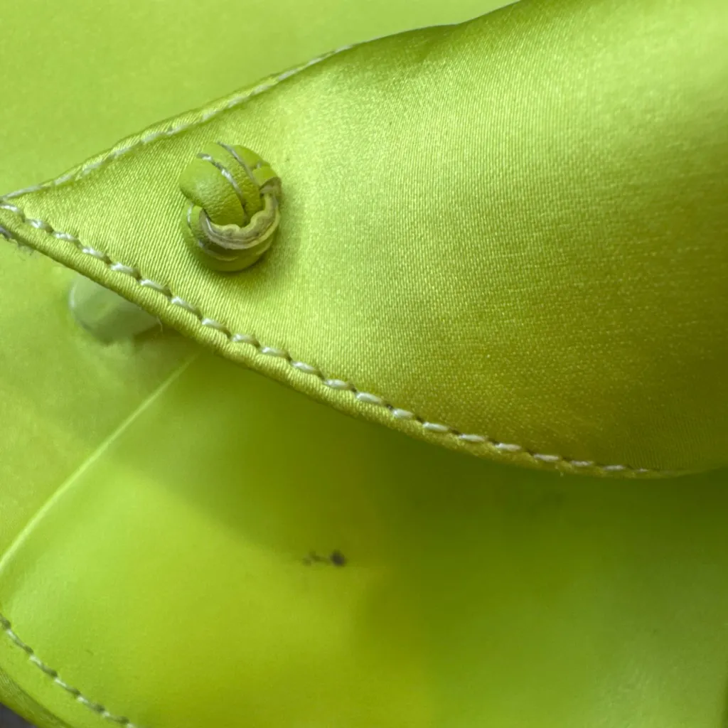 Zara Vibrant  Satin Lime Green Sandals - Image 6