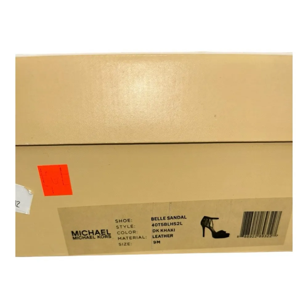 MICHAEL KORS BELLE SANDAL leather Sz 9M Platform Pumps Tan, Brown Women's Heels - Image 13
