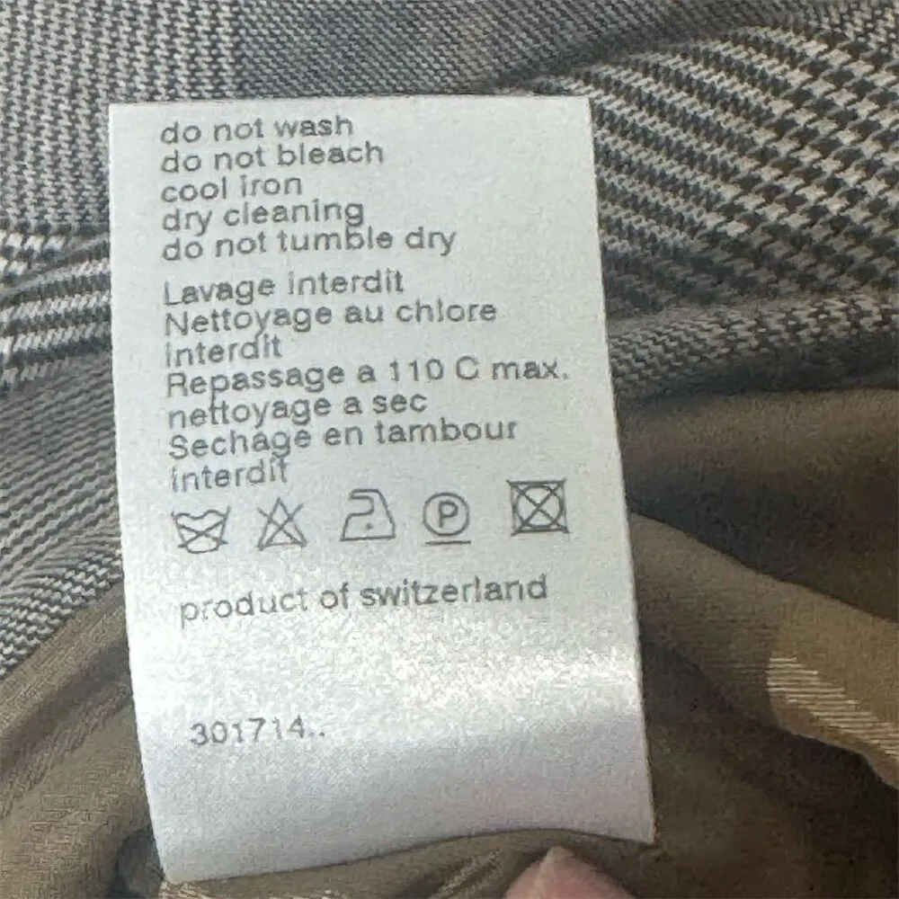 Akris Punto US 4 Sleeveless Wool Blend Sheath Dress Brown Plaid Career Academia - Image 10