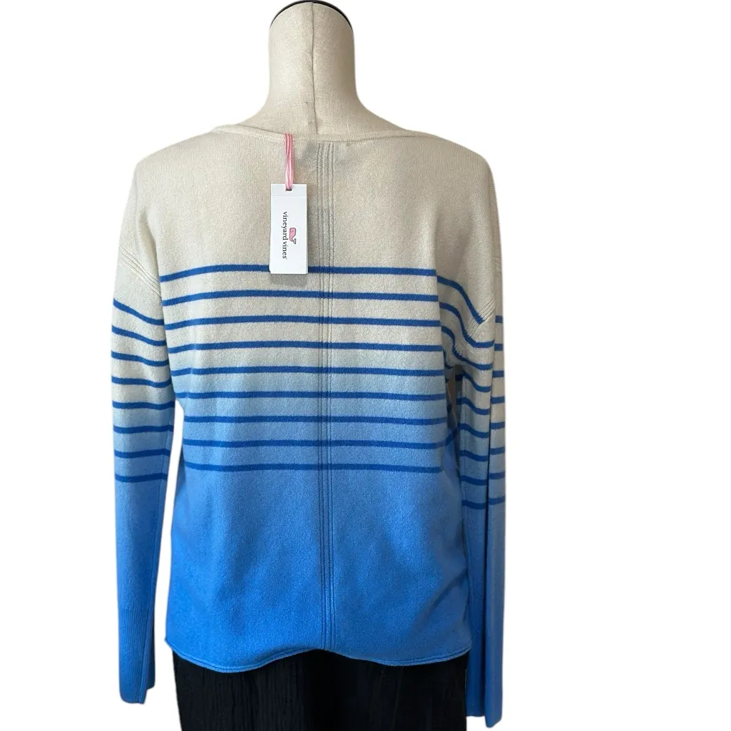 NWT VINYARD VINES 100% Cashmere Striped Boatneck Sweater Blue White - Image 7