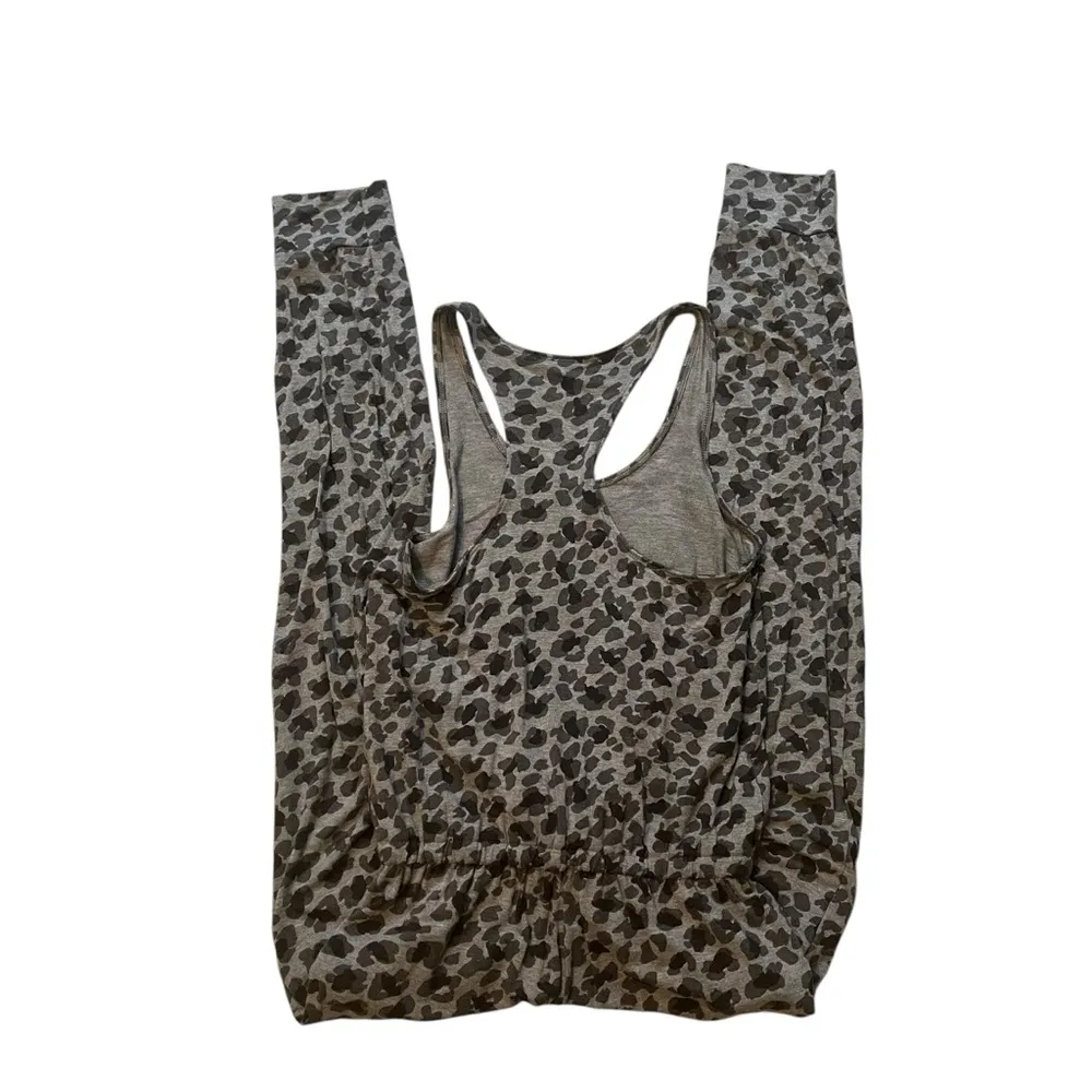 AERIE Leopard Cheetah Print Elastic Waist Racerback Sleeveless Jumpsuit, Sz XS - Image 12