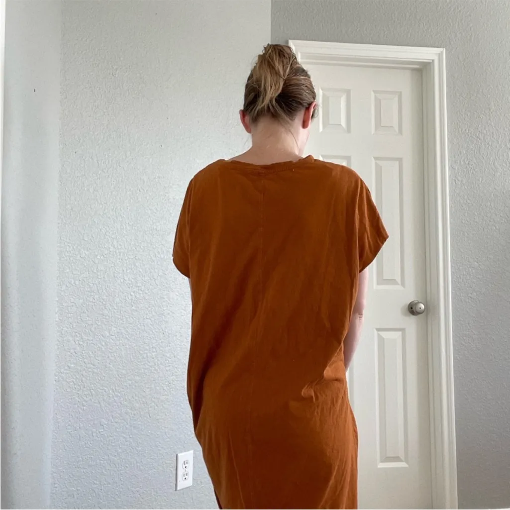 Zara Burnt Orange Muscle Tee Shirt Dress - Image 6