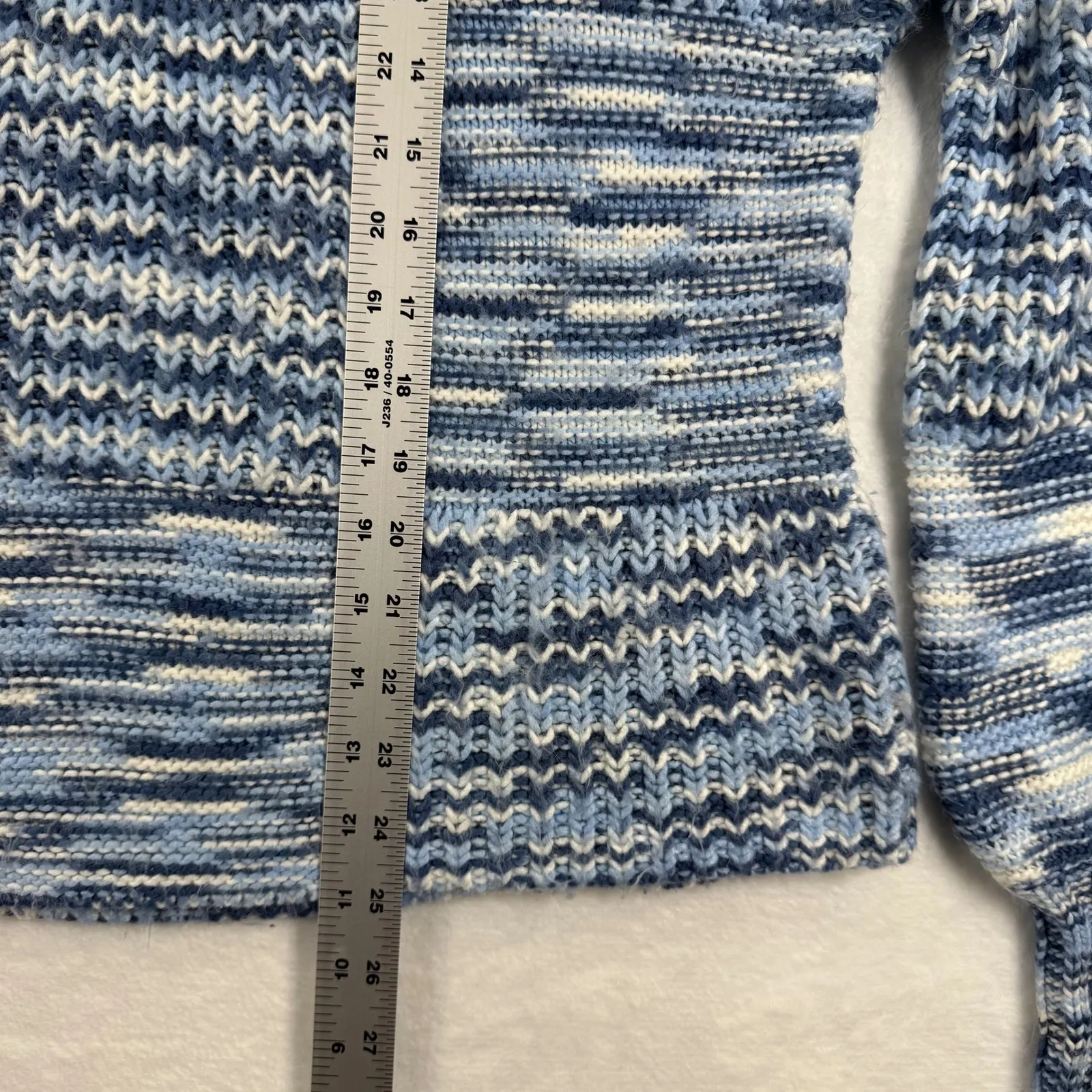 STAUD Benny Dusk Blue Striped Turtleneck Sweater Size Small - Image 3