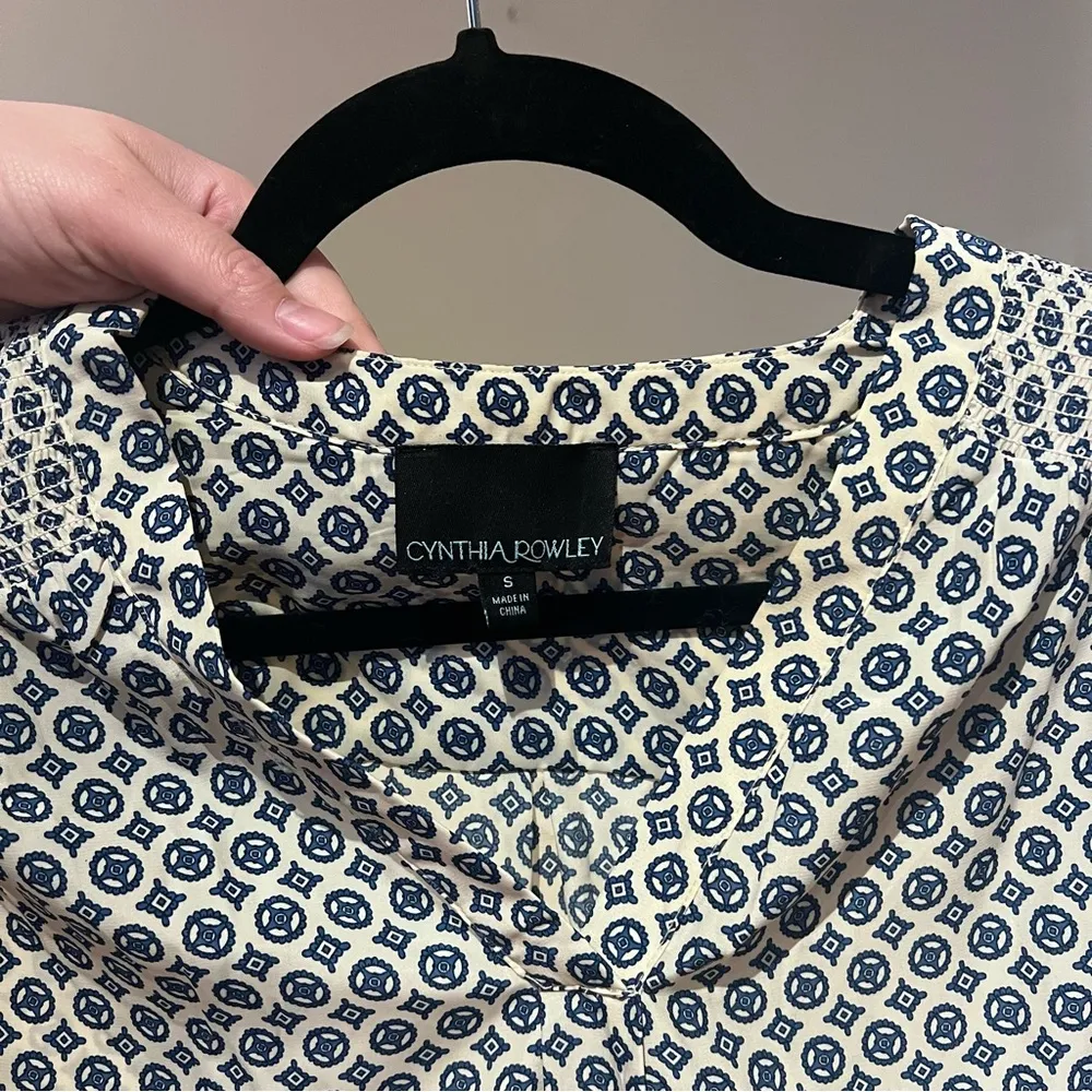 Cynthia Rowley Blue Nautical Print Blouse - Image 3