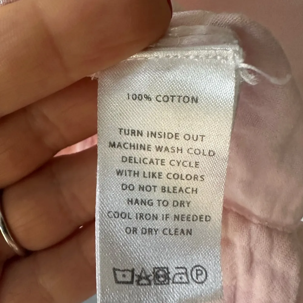 Lilla P Pink Relaxed Boxy Short Sleeve Blouse Size M - Image 7