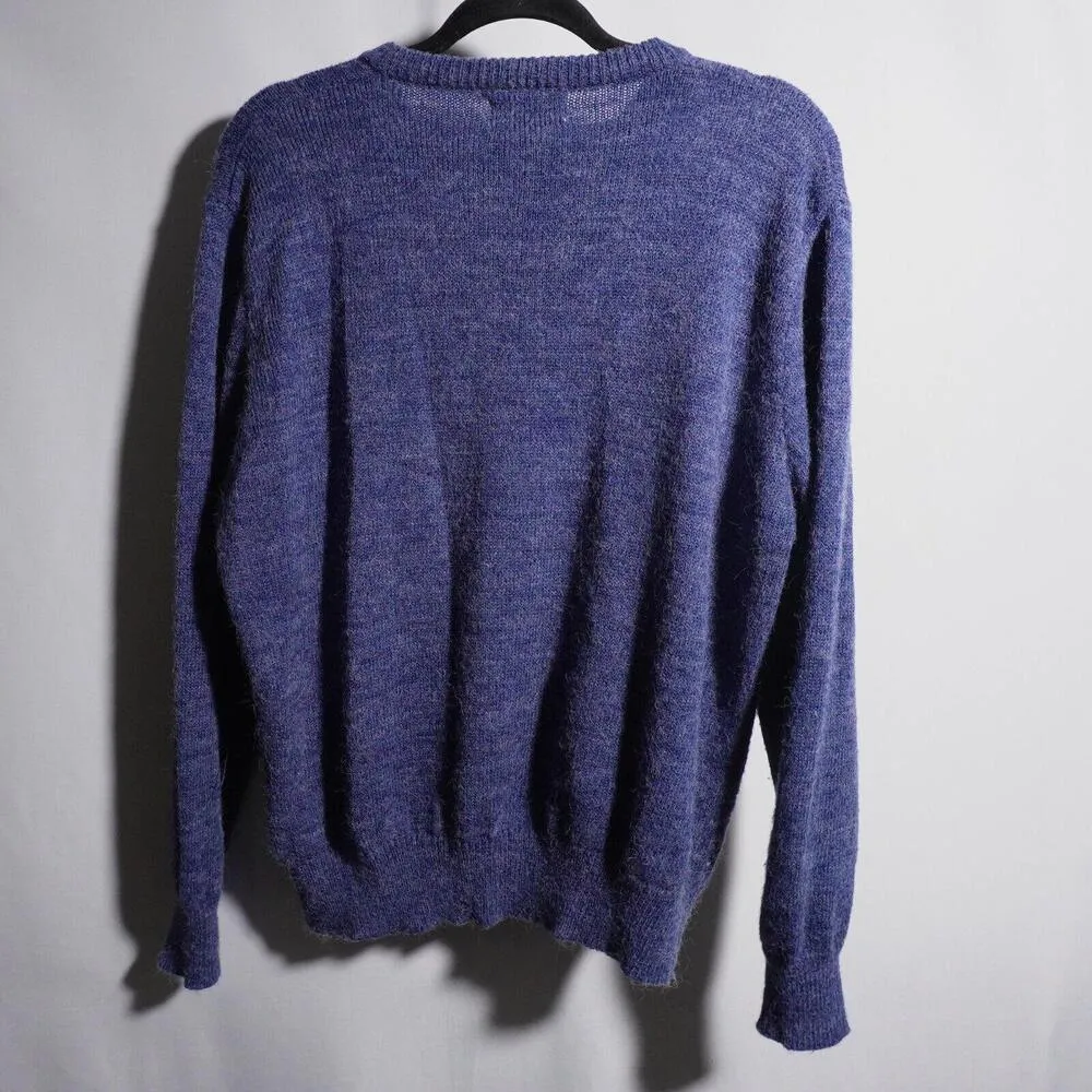 VTG Granny Cottage Core Sweater Periwinkle Blue Pink Gma‎ XL PARTNERS Retro - Image 4