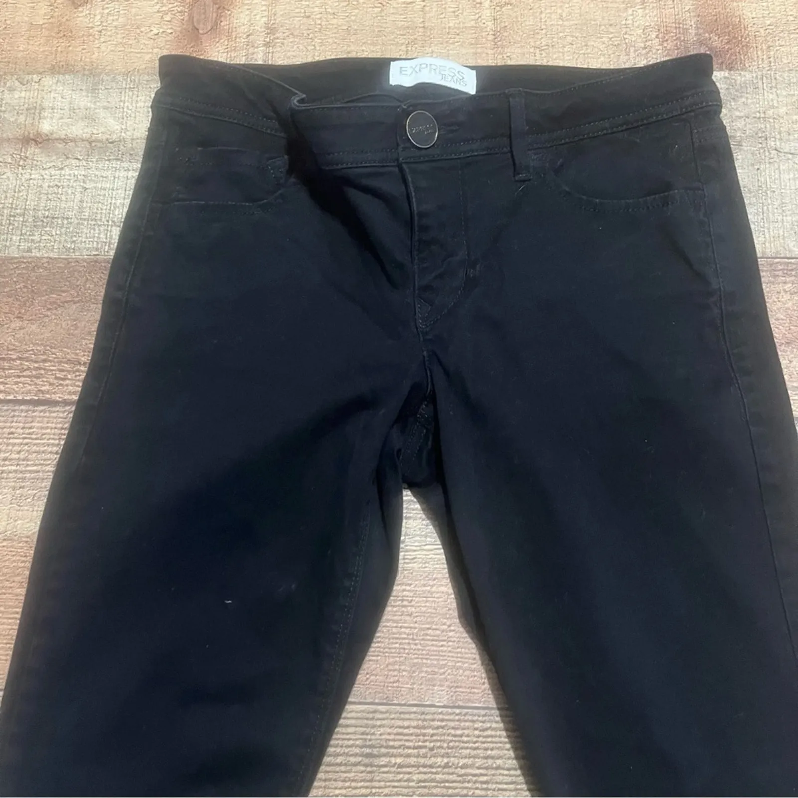Express Jeans Women's Black Ankle Length Skinny Jeans Sz 4 Closet Staple - Image 2