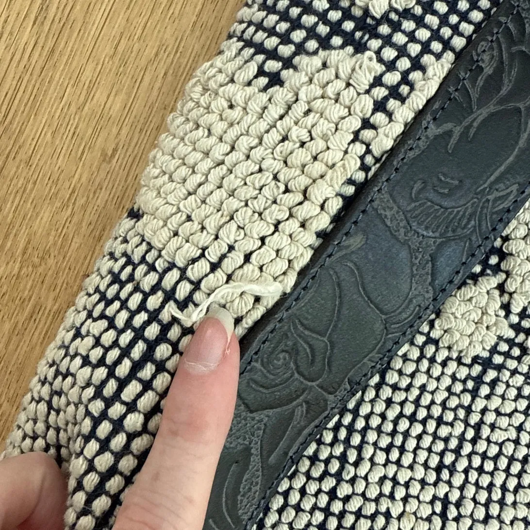 Free People Carryall Tote Bag Miramar Beige Navy Blue - Image 11