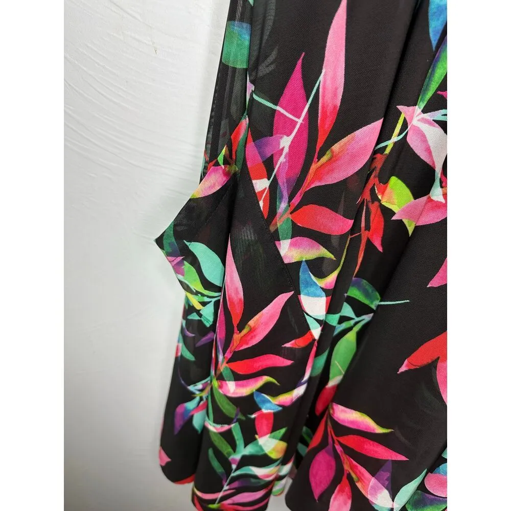 Joseph Ribkoff Floral A-Line Flowy Dress US Size 6 Lagenlook Sleeveless Lined - Image 3