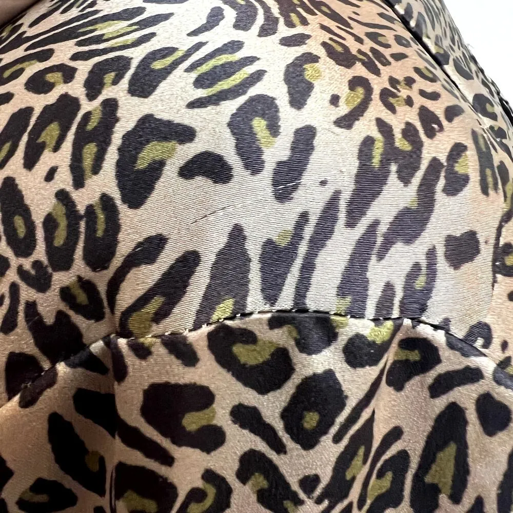 Guess by Marciano Leopard Animal Print Silky Button-up Blouse Small - Image 5