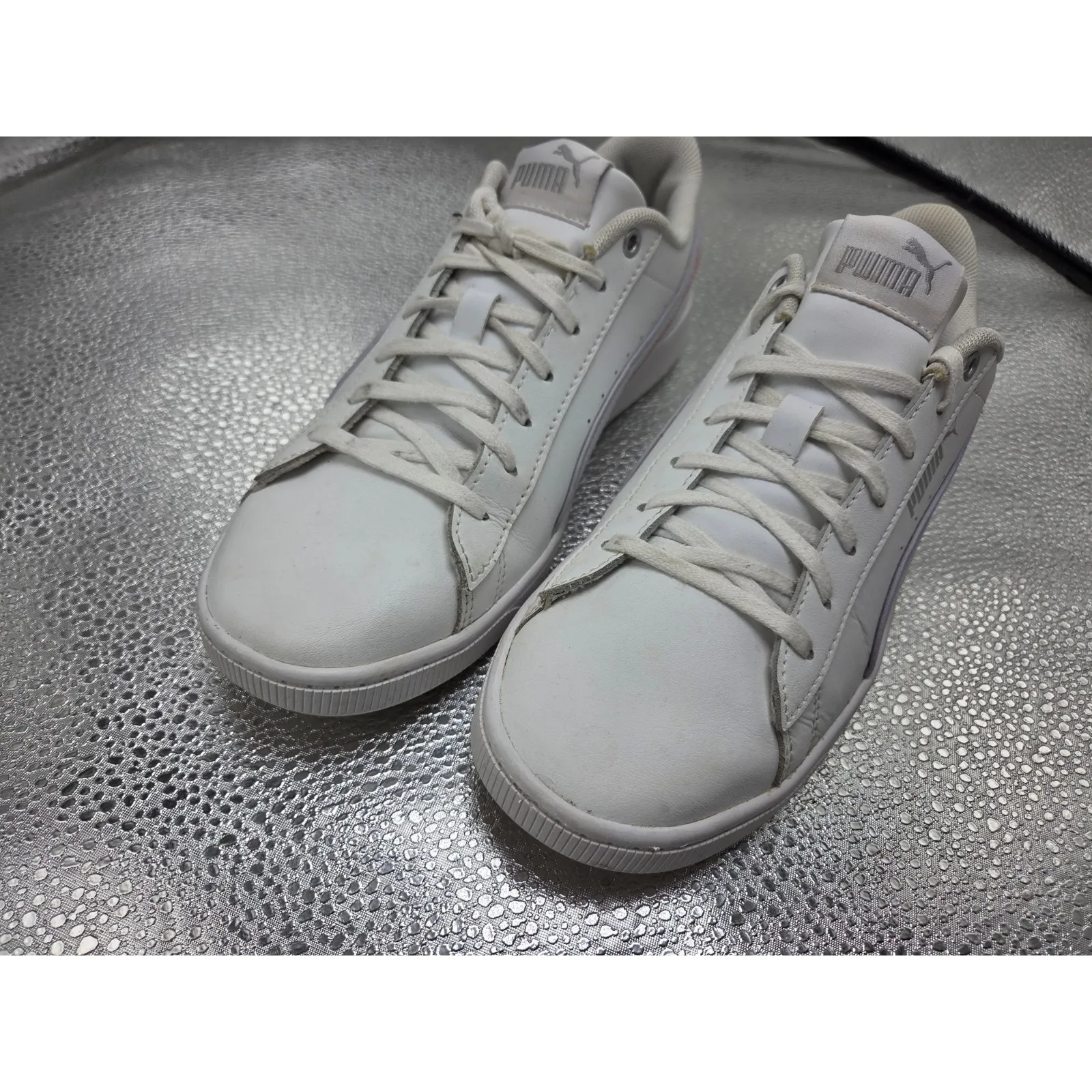 Puma Womens Vikky V2 Comfort White on White Shoes Sneakers Size 7.5 - Image 3