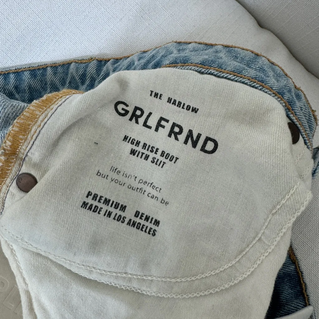 GRLFRND High Rise Boot Slit Jeans - Image 11