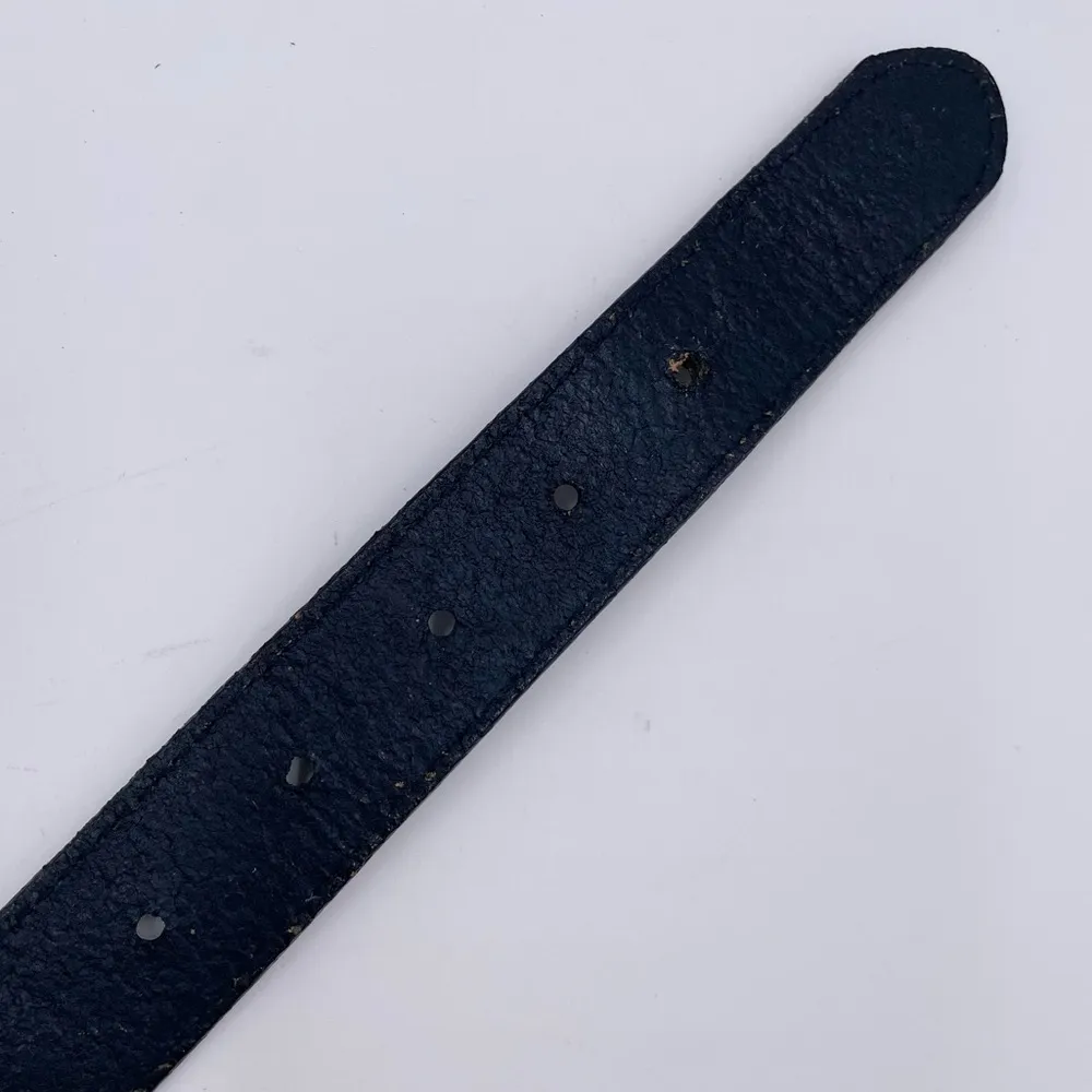 Vintage 80s 90s Milor Braided Stitch Leather Belt Black Ivory Size Medium Large - Image 6