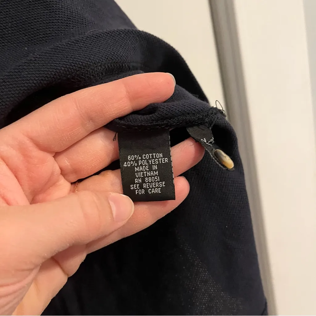 Y2K Navy Blue Golf Polo Shirt with Embroidered Logo women’s medium 2007 - Image 5