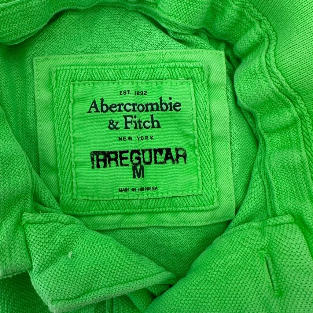 Abercrombie & Fitch Neon green super-cropped polo - Image 3