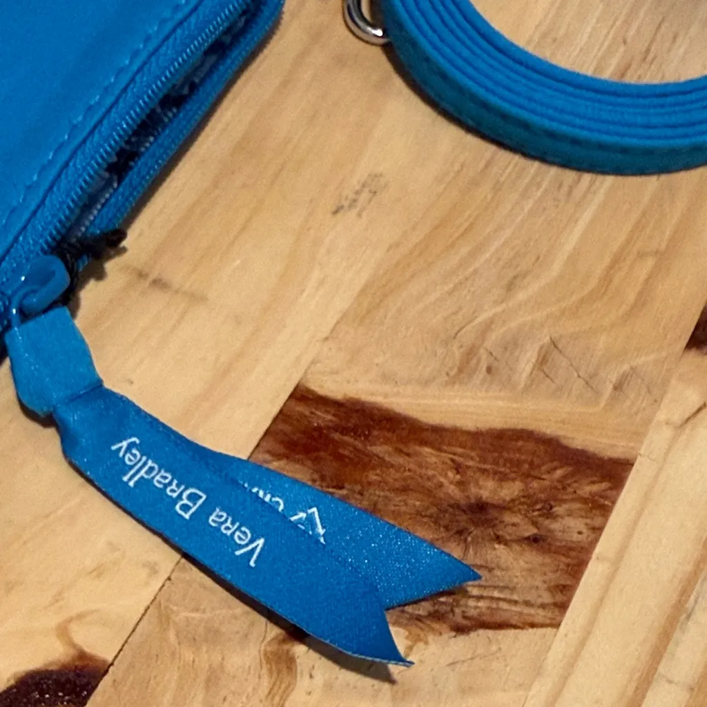 Vera Bradley Zip ID Lanyard Teal Blue Aster Floral ID Case New - Image 5