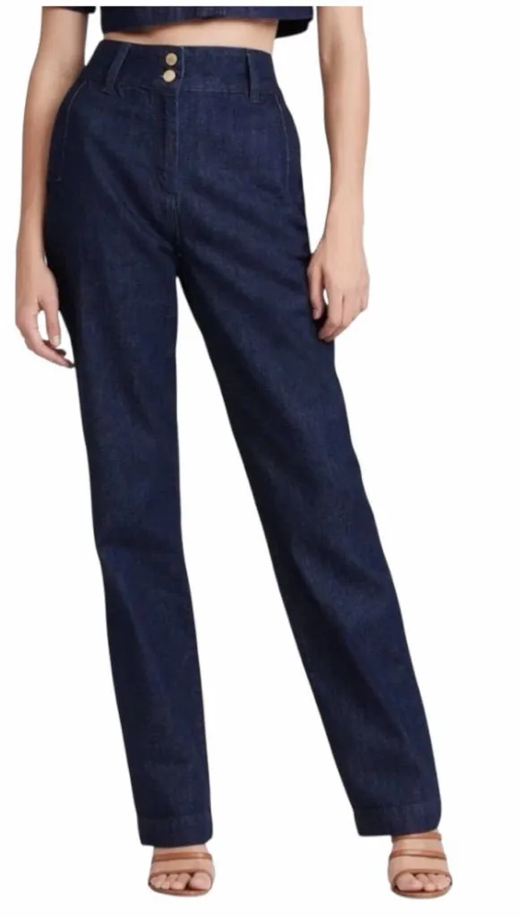 Triarchy High Rise Denim Trouser Pants Straight Leg Denim Women's Size 27 - Image 1