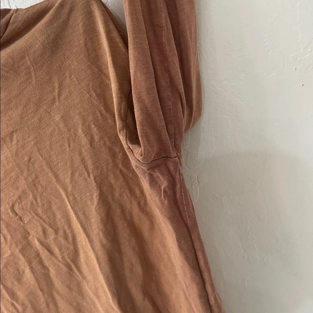 Madewell Warm Umber Garment Dyed Mock Neck Long Sleeve Pocket Tee Small - Image 7