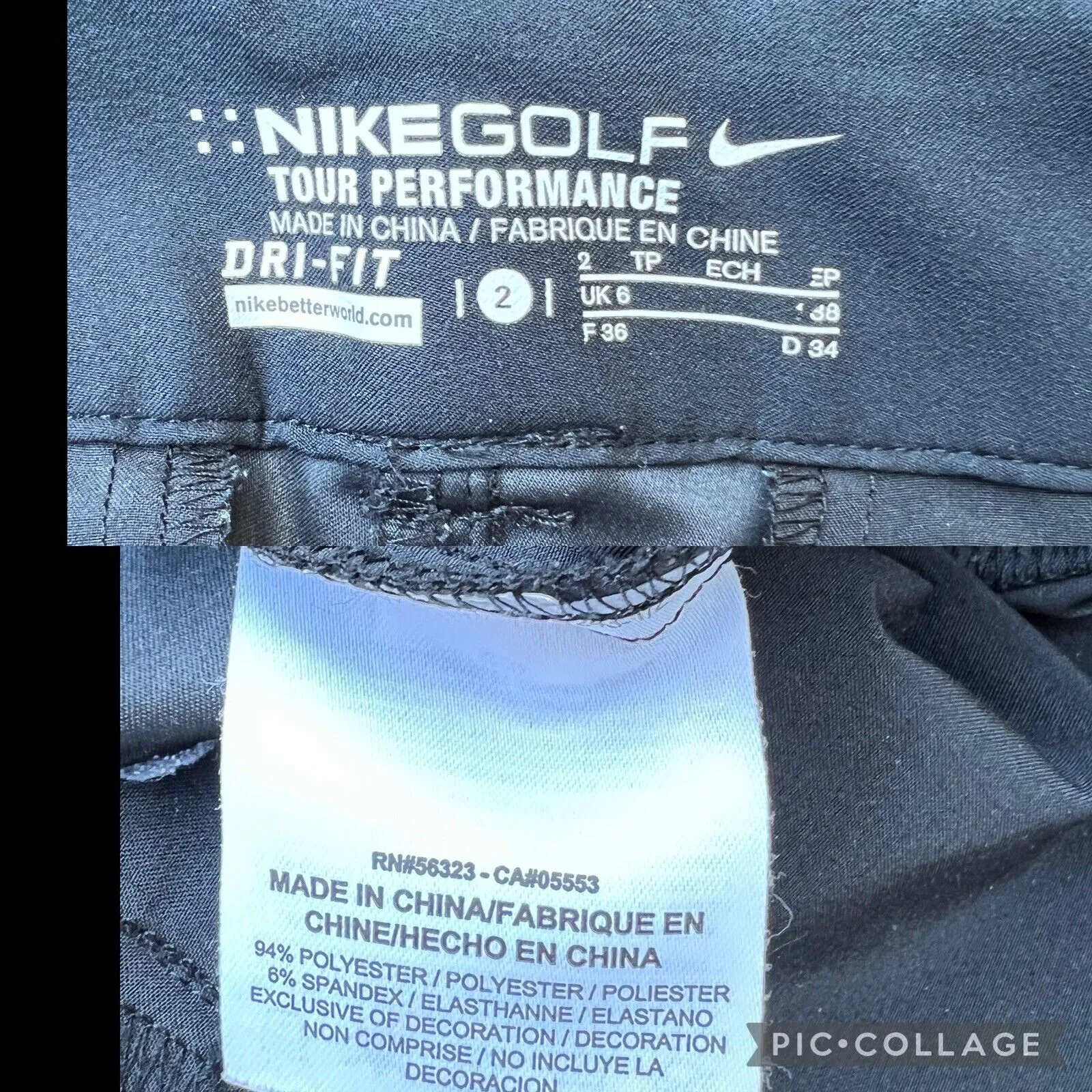 Nike Golf Tour Performance Dri Fit Cropped Pants Size 2 Black - Image 3