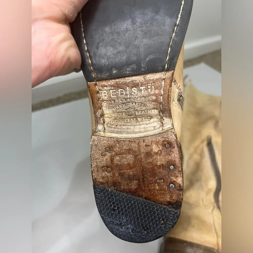 BED|STU Manchester Cobbler Series Tall Distressed LaceUp Wide Calf Boot Size 7.5 - Image 16