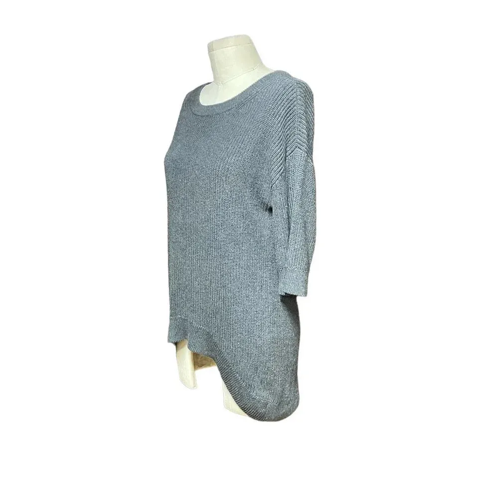 Intermix Charcoal Gray‎ Cotton Silk High-Low Sweater Size Medium - Image 4