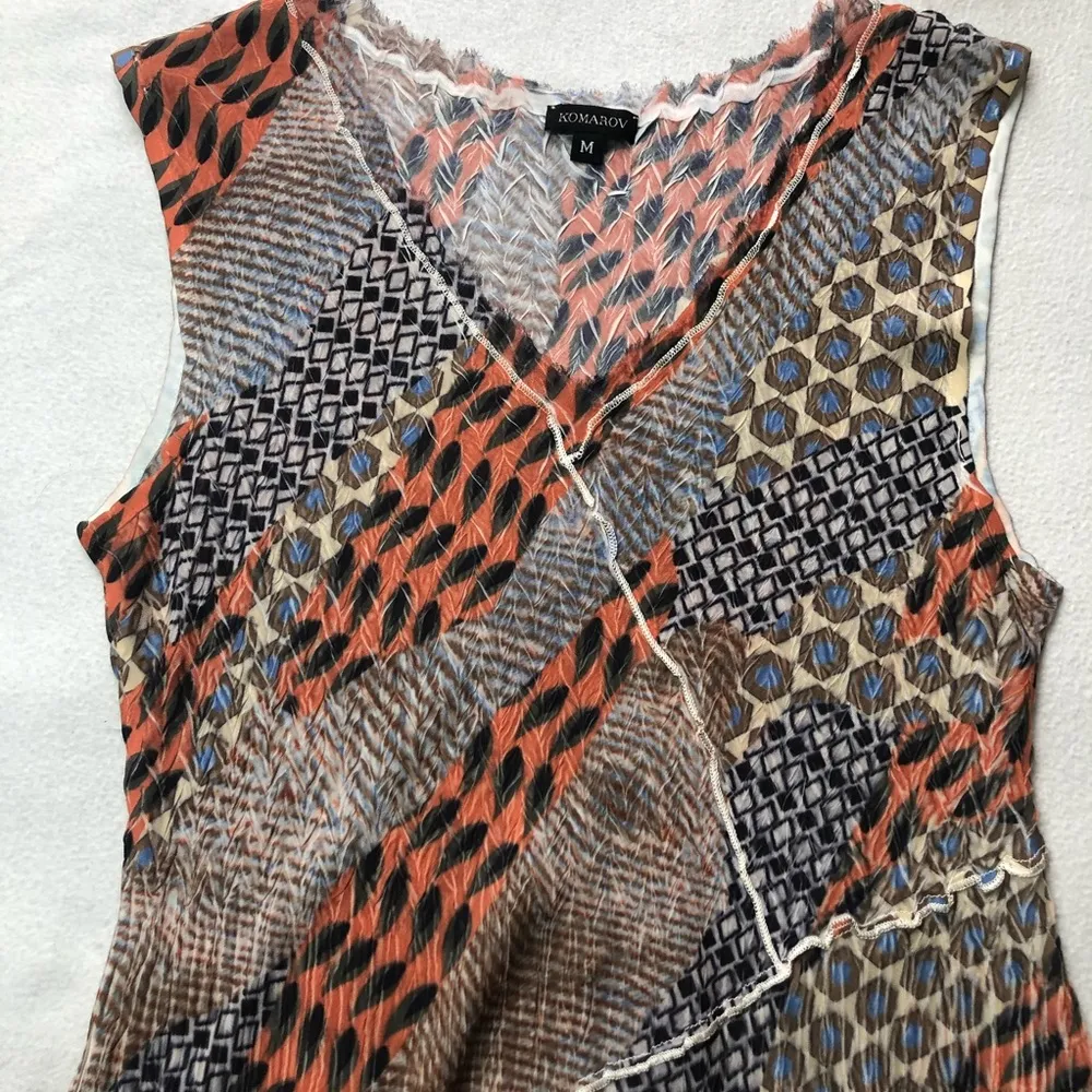 Komarov Asymmetrical Chiffon Tunic Tank Top Size M - Image 4