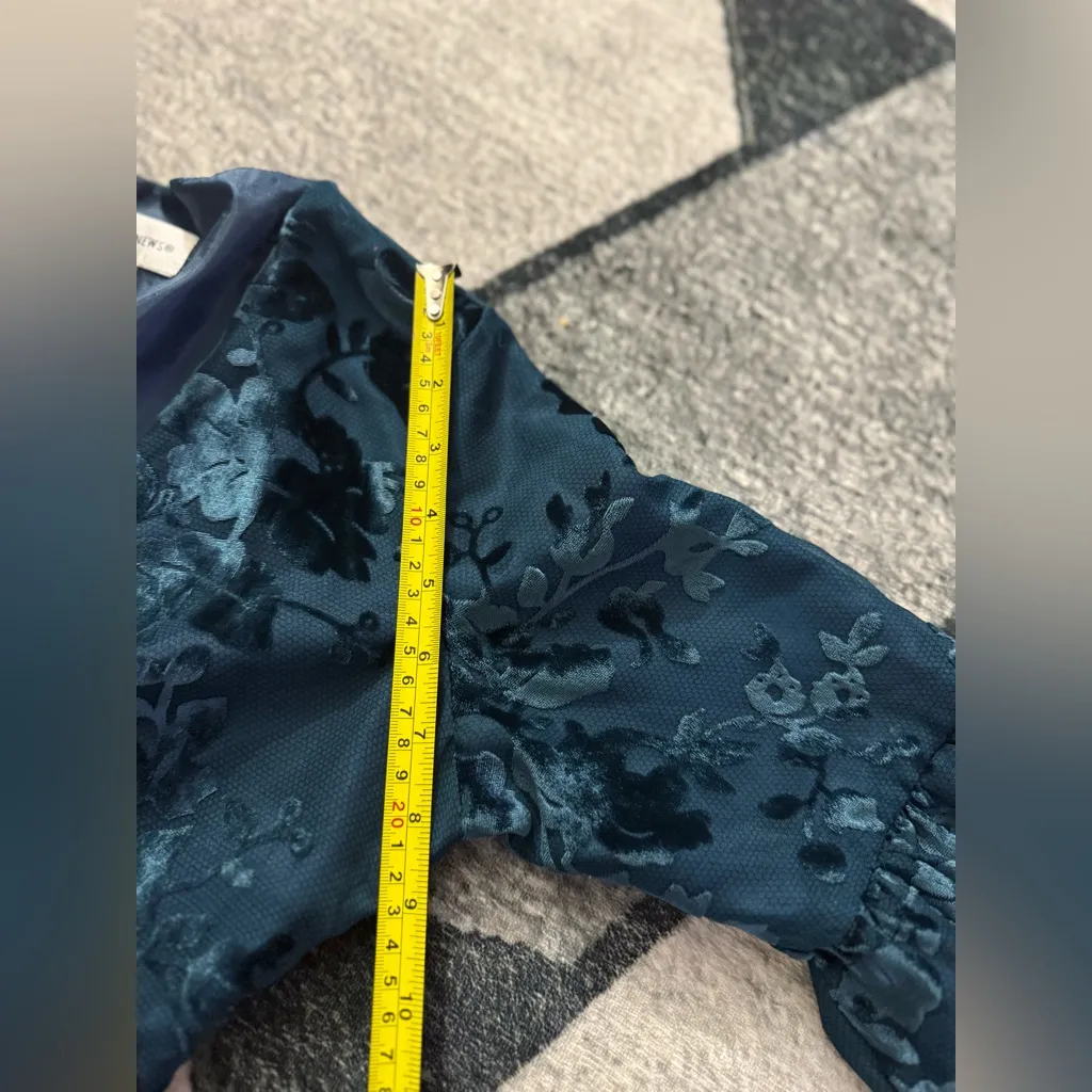 Newport News Blue V-Neck Bishop Sleeve Sundress Size 4 - Image 6