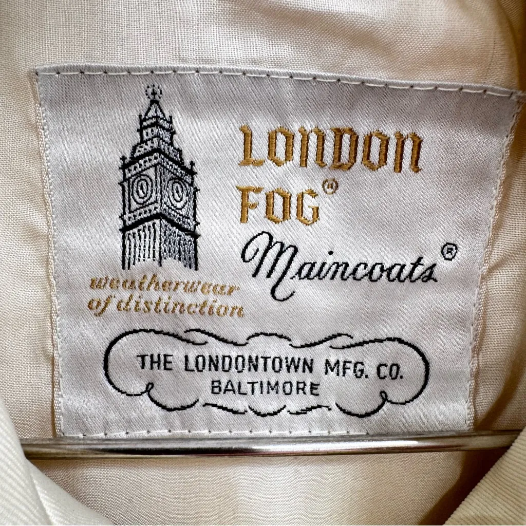 Vintage 70s 80s London Fog Maincoats Ivory Trenchcoat Women’s Classic USA Made - Image 8