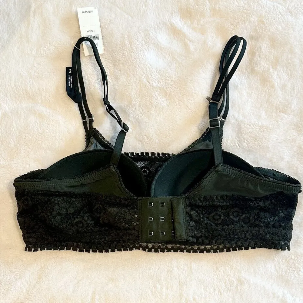 NWT Aerie Dark Green Real Power Wireless Push Up Joy Convertible Lace Bra - 34A - Image 6