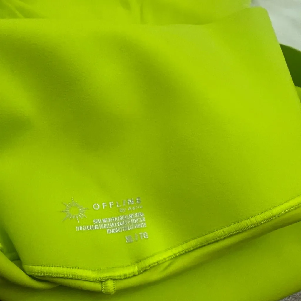 Offline by Aerie Neon Yellow High-Rise 7/8 Leggings XL Buttery Soft - Image 2