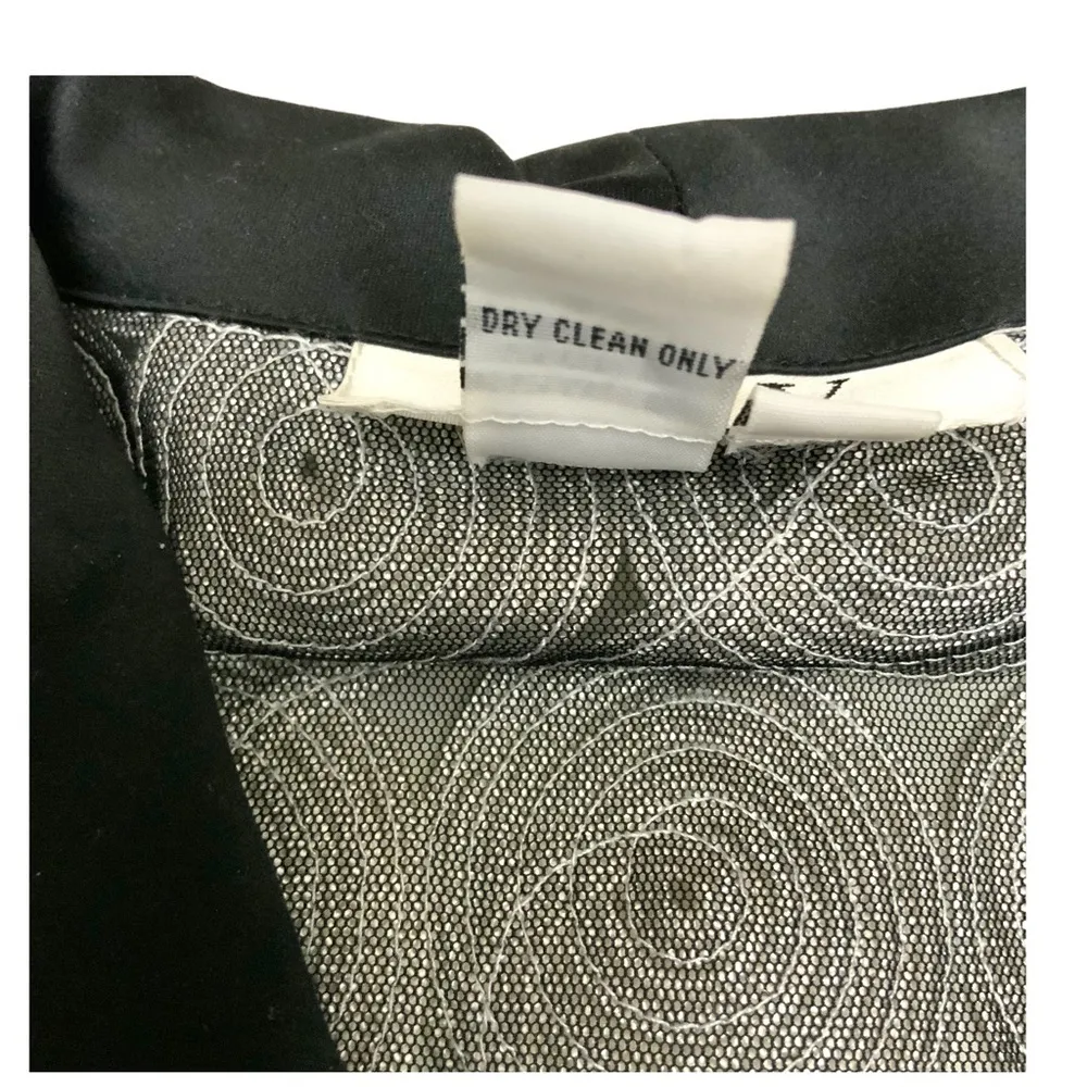 Vintage D&Y Evening Jacket Swirl Ribbon Soutache Top Zip Up White Petite Small - Image 10