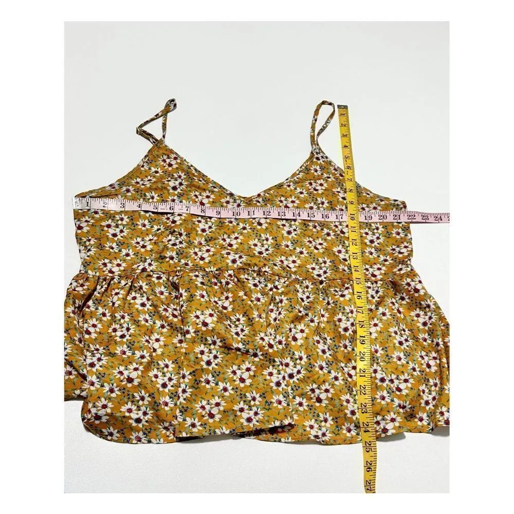 Shein Women's Sleeveless‎ Floral Print Boho Peplum Cami Top Multi-Color Size 1XL - Image 7