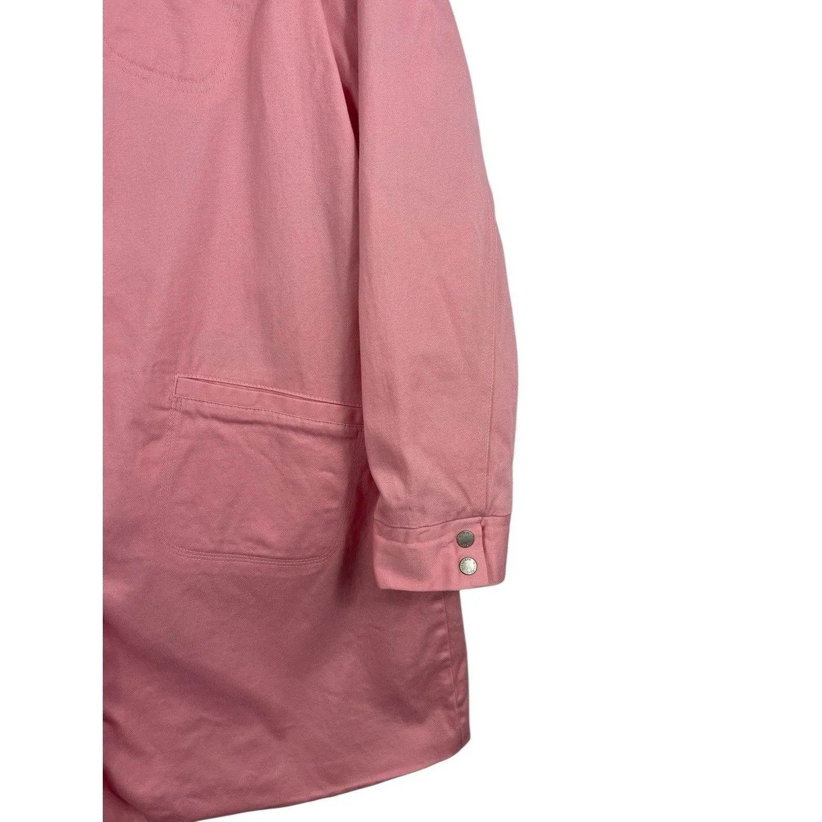 VTG Dialogue Women’s 12 Pink Cotton Spandex Button Front Jacket Lightweight 90s - Image 4