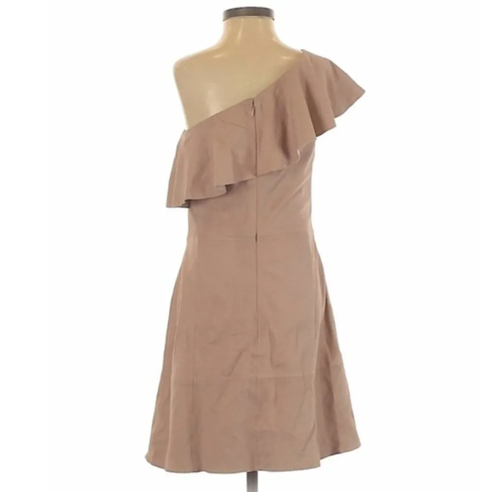 Free People Leather Dress XS Natalie Genuine One Shoulder Natural Cocktail Event - Image 6