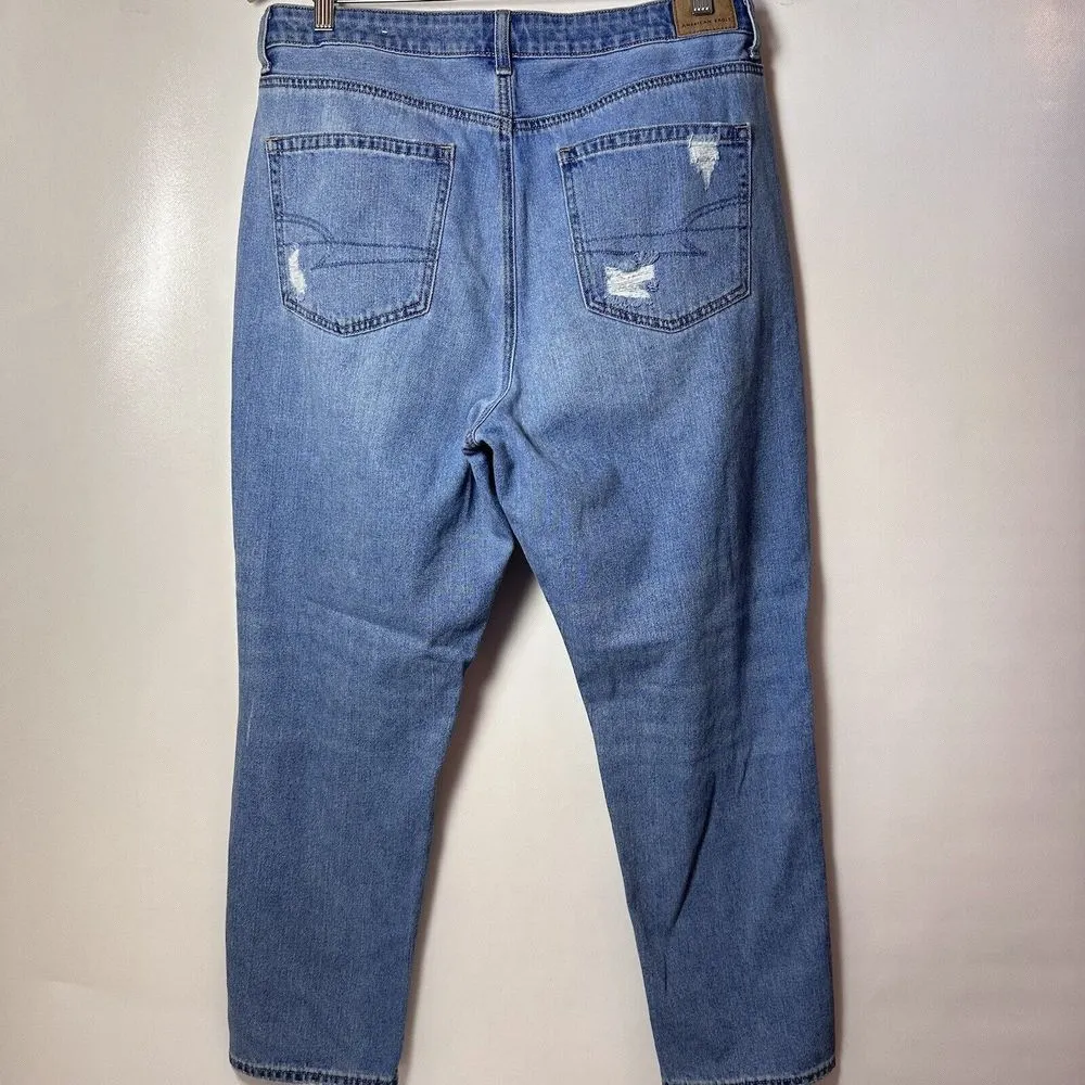 American Eagle Jeans Womens Mom Distressed Holes In Knees High Rise Size 16R - Image 2