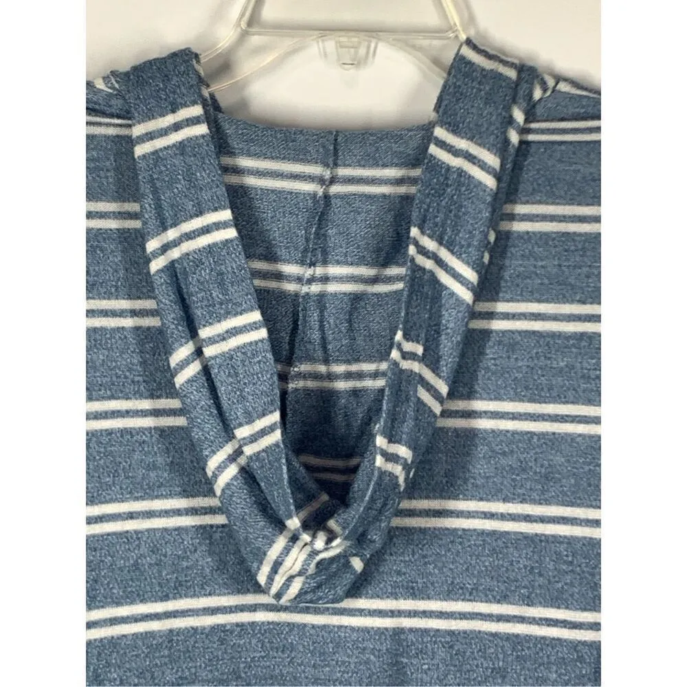 -1. Alfani Intimates Women's Striped Knit Hoodie Pajama Top Blue White Size Medium - Image 8