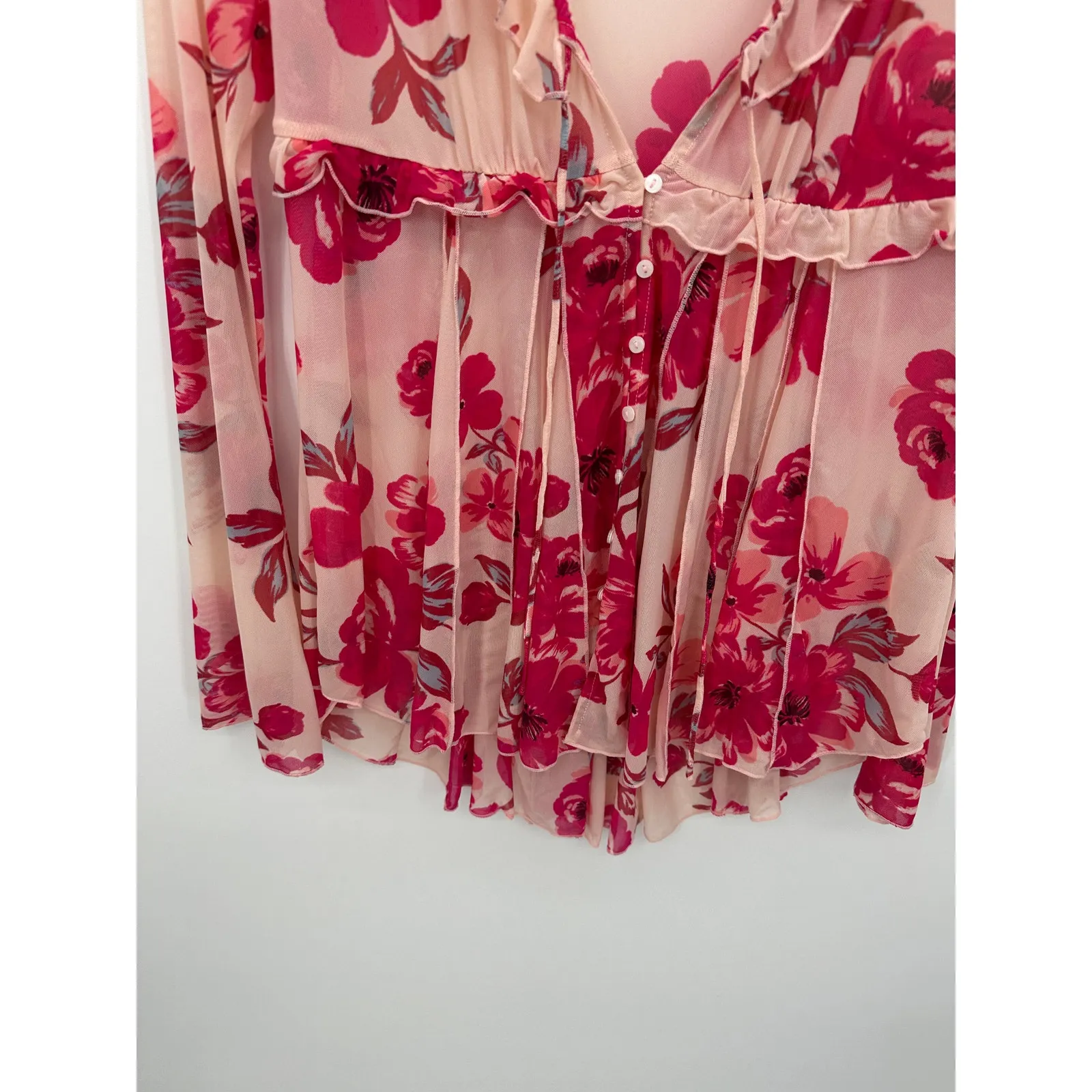 Vintage Kipling Drawstring Rucksack Red Nylon Backpack Y2K - Image 4