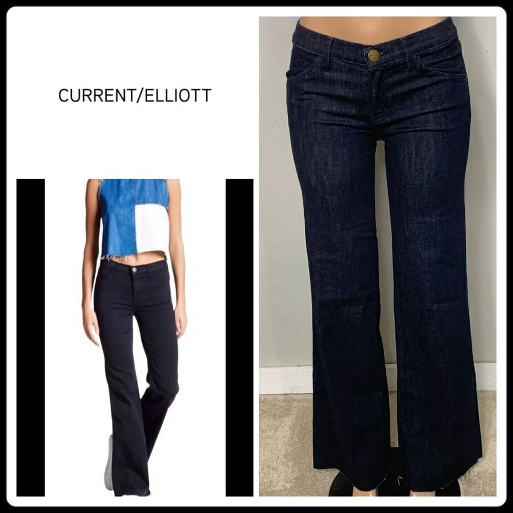 New. Current Elliott stretch dark denim jeans with raw hem. May fit a 28 tall - Image 11