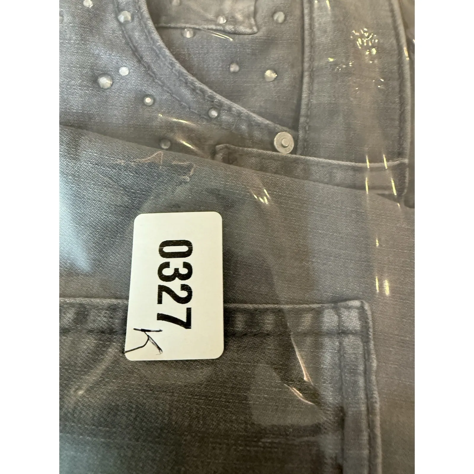 Chicos 2.5 US 14 Slimming Girlfriend Slim Leg‎ Ankle Grey Denim Jeans Rhinestone - Image 11