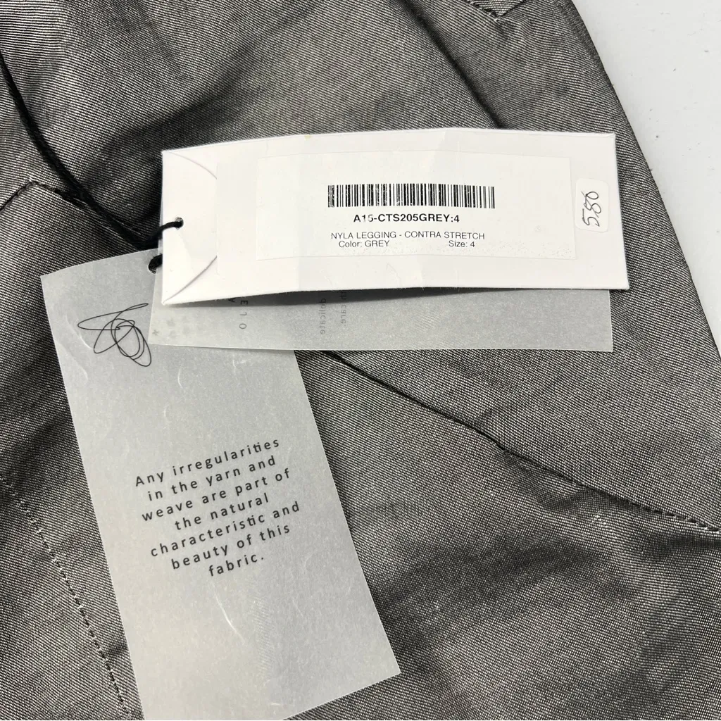 Maria + Cornejo Nyla Legging Contra Stretch Sharkskin Grey Zip Front Size 4 Gray - Image 8