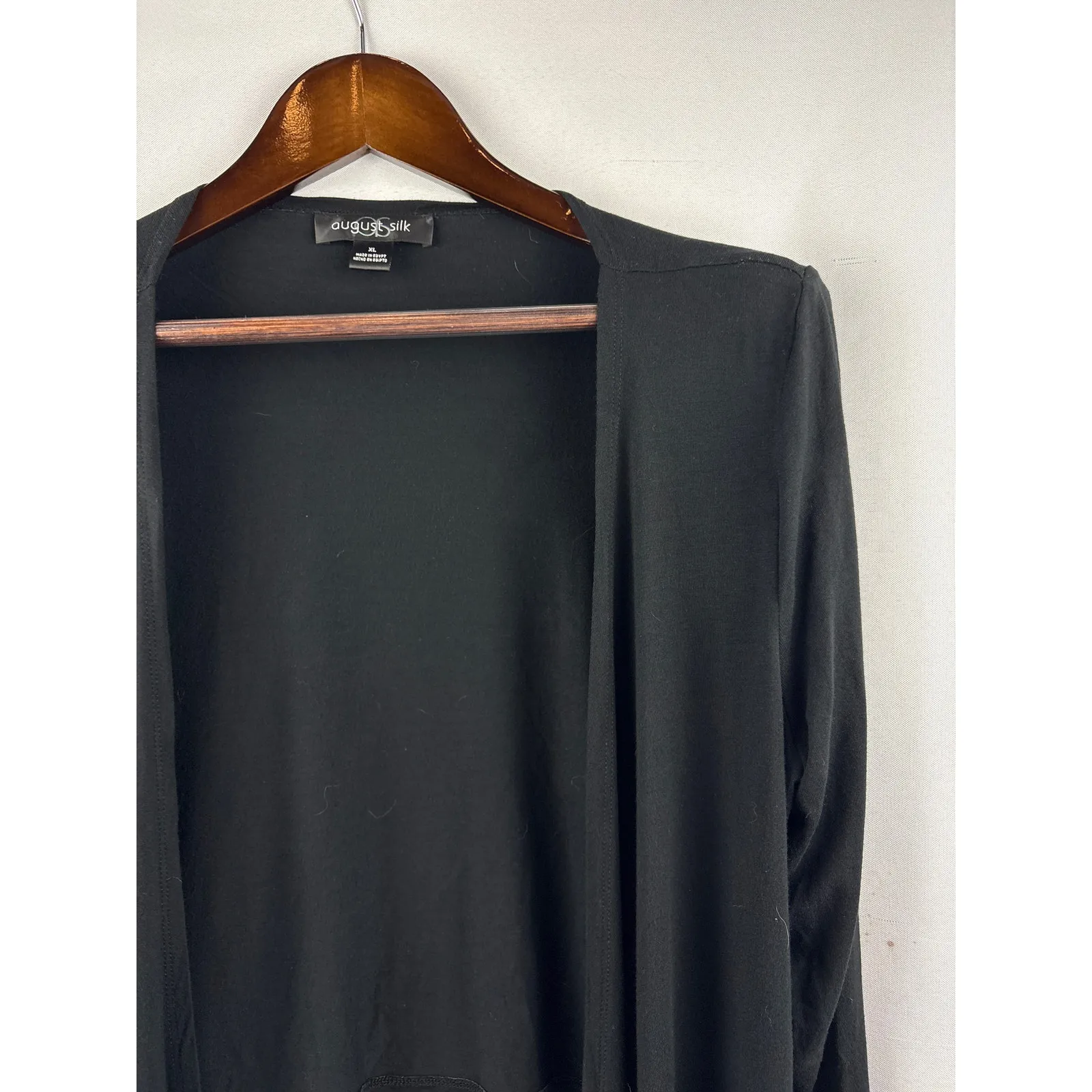 Women’s August Silk XL Black 3/4 Length Sleeve Sweater - Image 2