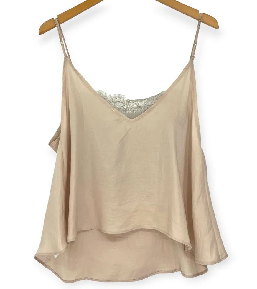 Free People | XS | Deep-V Bandeau Cami Satin Lace Sleeveless Top Blouse - Image 6