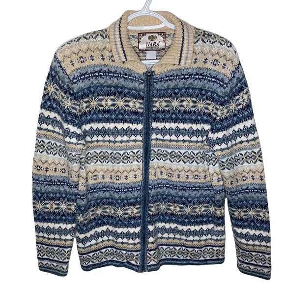 Tiara International fair isle Nordic sweater size M - Image 5