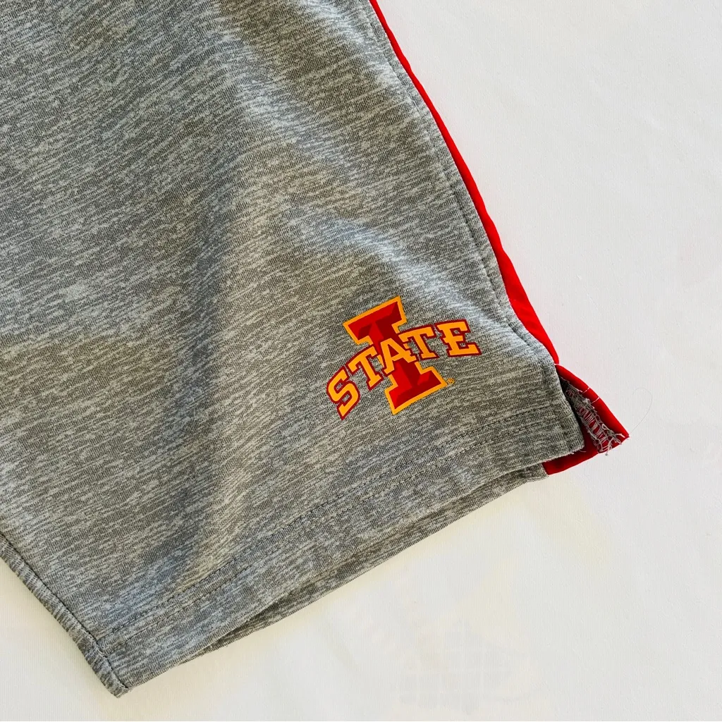 NWT Small Iowa State University Athletic Shorts Gray Red Dual Pockets Fleece - Image 2
