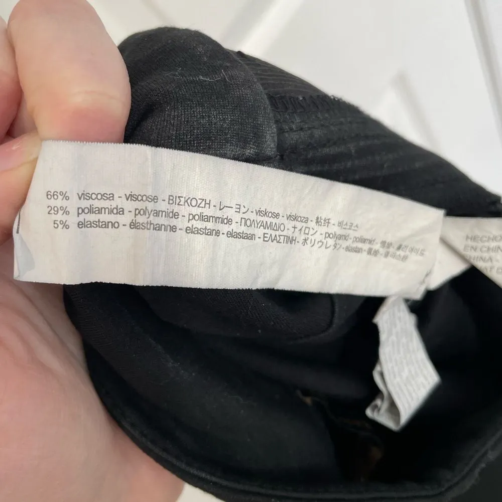 ZARA Basic Moto Zip Detail Ribbed Knee Exposed Elastic Waist Pant Women’s Size S - Image 6