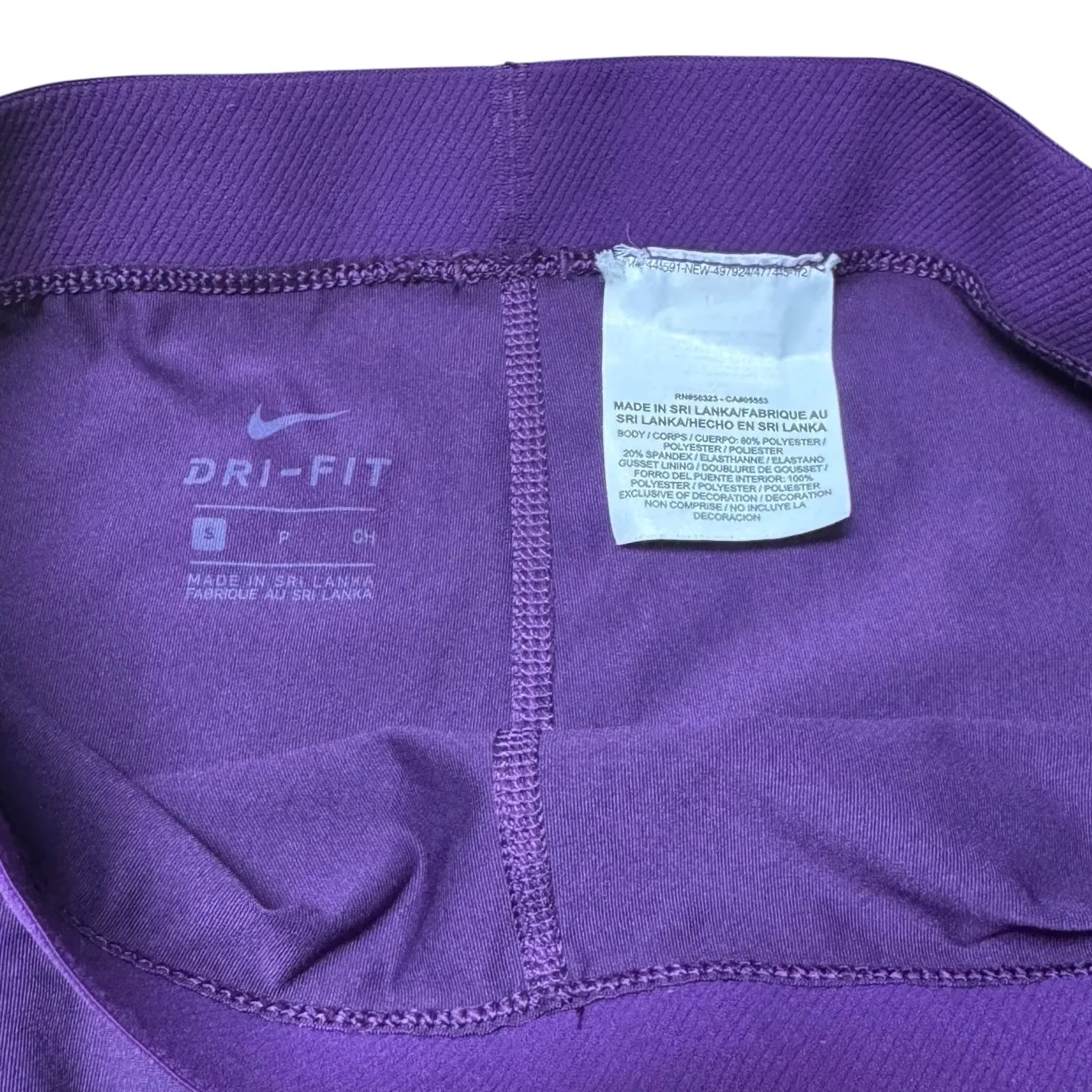 Nike Pro Dri-Fit Cropped Leggings Purple Small - Image 2