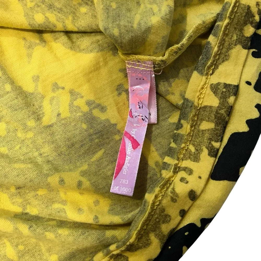 NWT, Crystal Rock By Christian Audigier Long Sleeve Shirt Limited Edition Sz S Yellow - Image 11