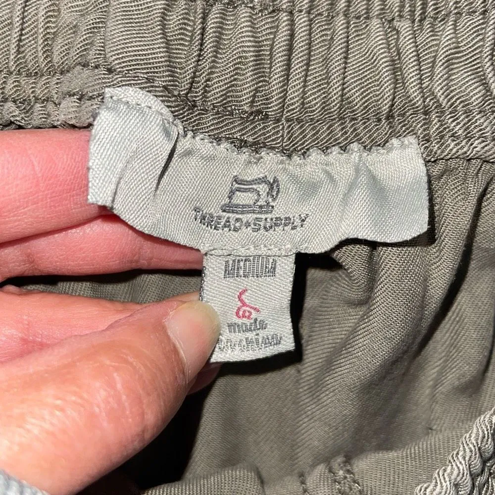 Thread + Supply Women's Lyocell Ruched Jogger Sweatpants‎ Slate Green Medium - Image 6